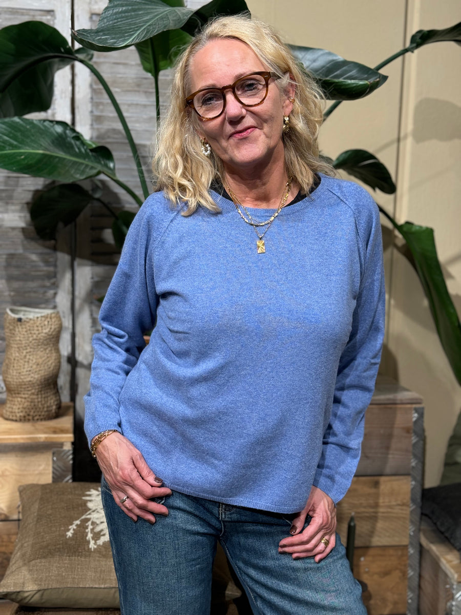 BTF CPH Cashmere Pullover - Denim Melange | BTF CPH | Køb online hos Moster D – Hurtig levering