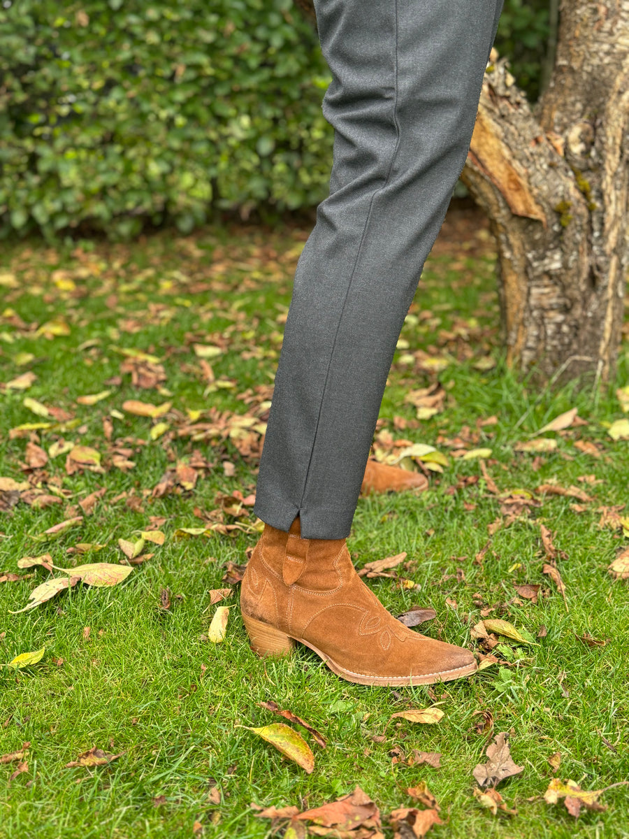 Isay Firenze Stretch Chino - Dark Grey Melange | Isay | Køb online hos Moster D – Hurtig levering