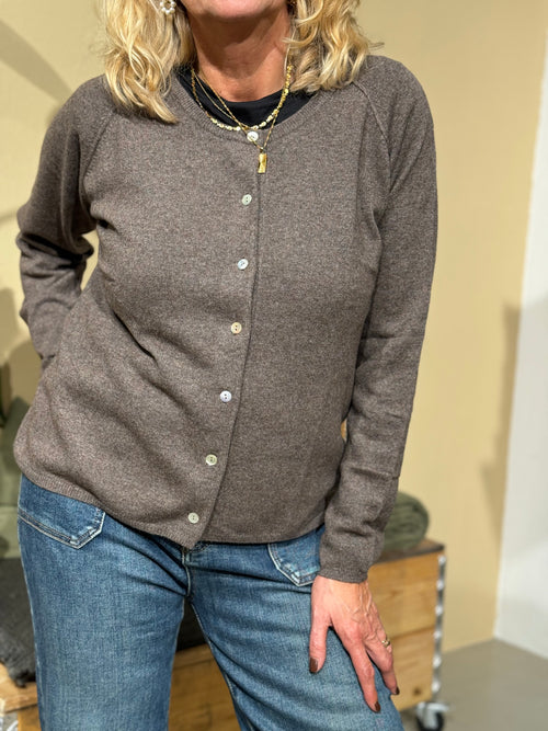 BTF CPH Cashmere Cardigan - Brown Melange | BTF CPH | Køb online hos Moster D – Hurtig levering