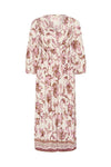 Cream Tiah Smock Dress - Pink Flower