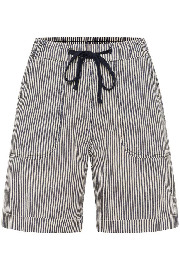 Kaffe Naya Striped Shorts - Midnight / White Stripe
