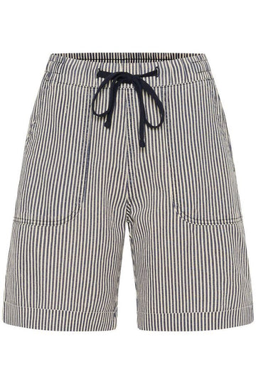 Kaffe Naya Striped Shorts - Midnight / White Stripe
