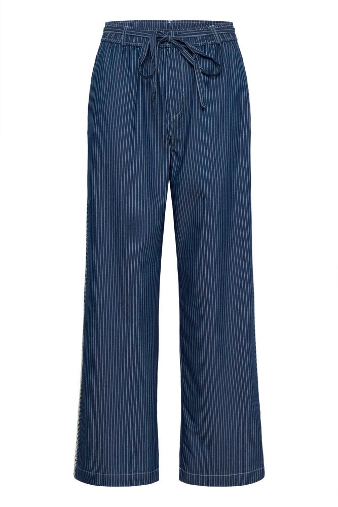 Cream Agate Pant - Rossland Pinstriped Denim