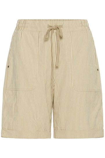 Kaffe Naya Striped Shorts - Chincilla / White Stripe