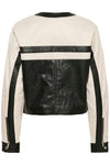 Kaffe Raya Leather Jacket - Black Deep