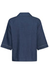 Cream Agate Boxy Shirt - Rossland Pinstriped Denim