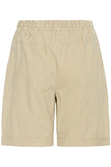 Kaffe Naya Striped Shorts - Chincilla / White Stripe