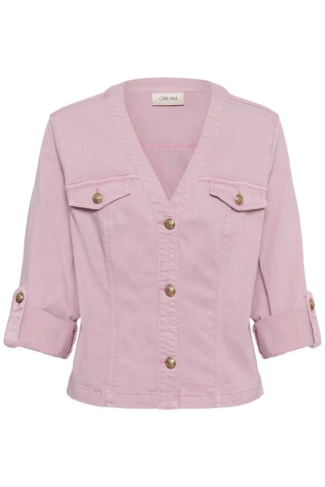 Cream Visti Twill Jacket - Pink Nectar