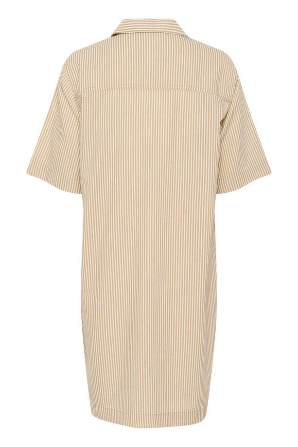 Kaffe Naya Striped Dress - Chincilla / White Stripe