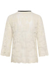Cream Mira 1/2 SL Blouse - Whisper White