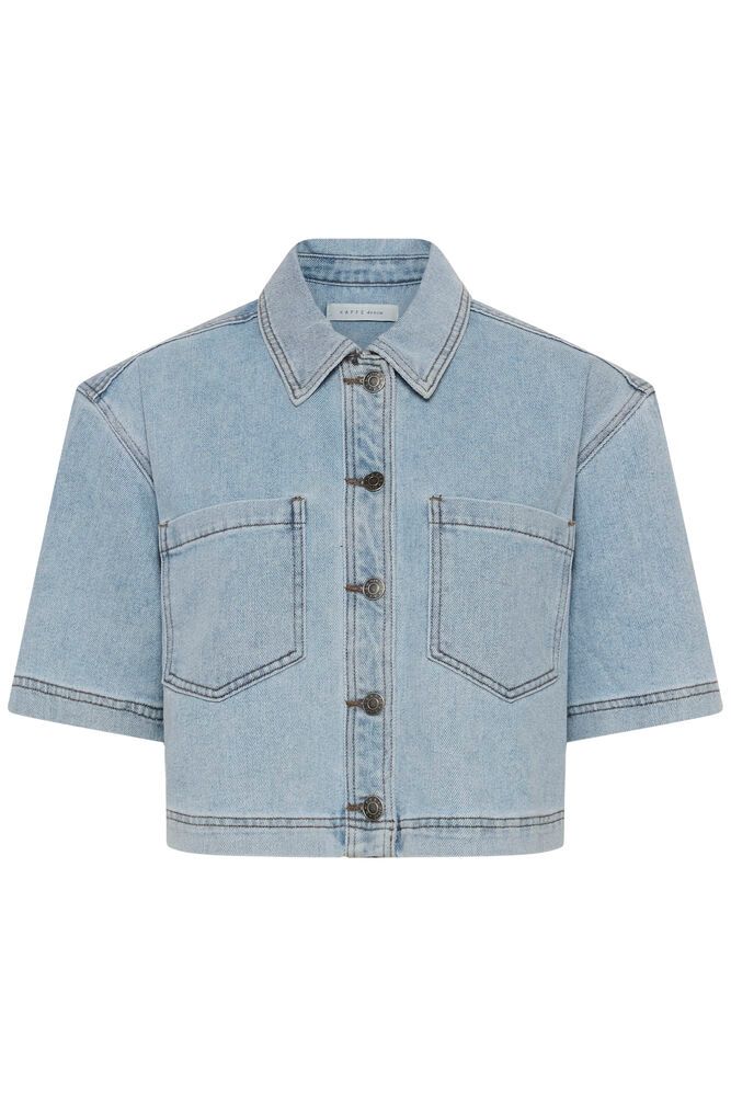 Kaffe Minna Denim Shirt - Light Blue Washed Denim