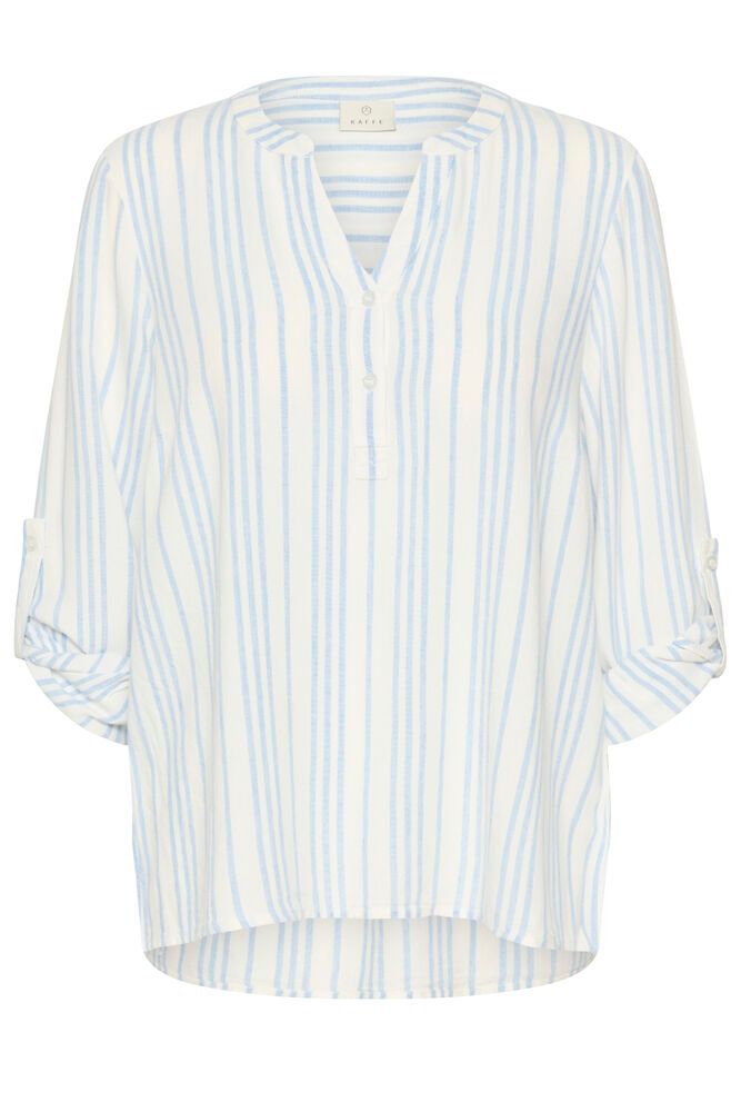 Kaffe Milia Blouse - Chalk/Soft Chambray Strip
