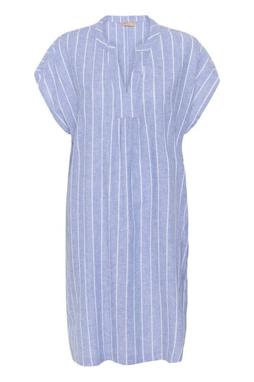 Culture Arletty Dress - Powder Blue/ Gardenia Stripe