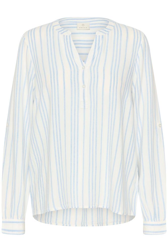 Kaffe Milia Blouse - Chalk/Soft Chambray Strip