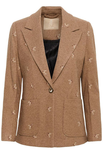Culture Hering Blazer - Beige/Brown Herringbone