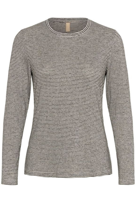 Culture Alexandre Jersey LS Tshirt - Black/Whitecap Stripe
