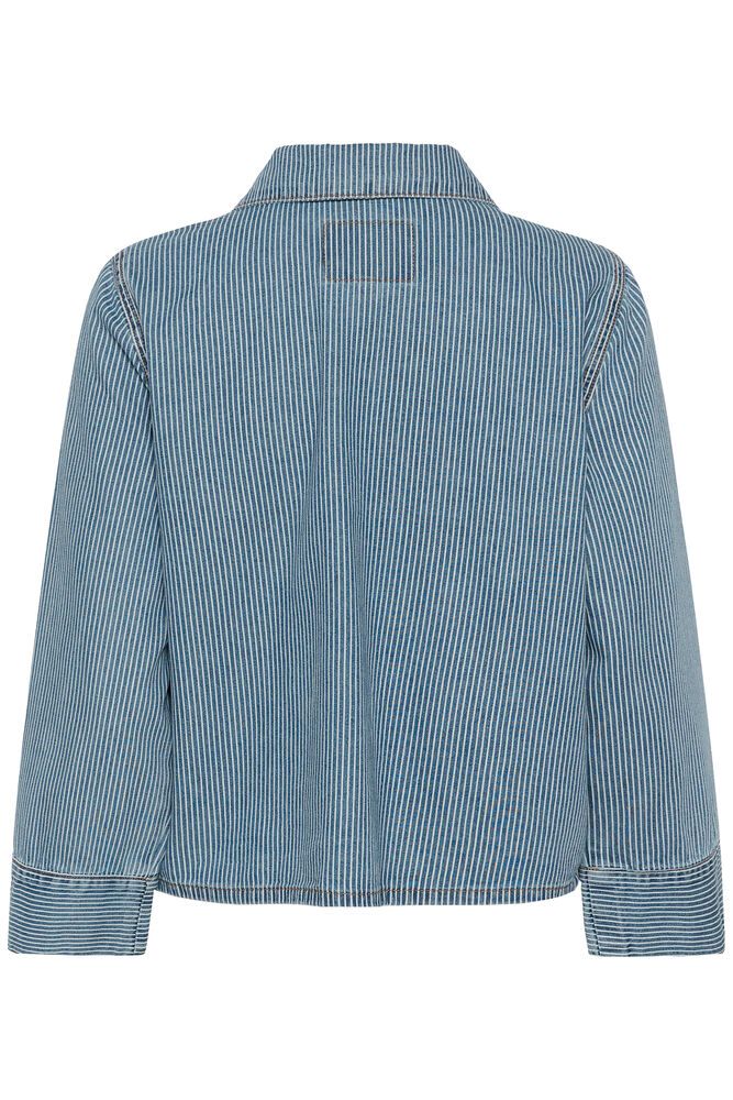 Culture Ayna Shirtjacket - White/Blue Stripe