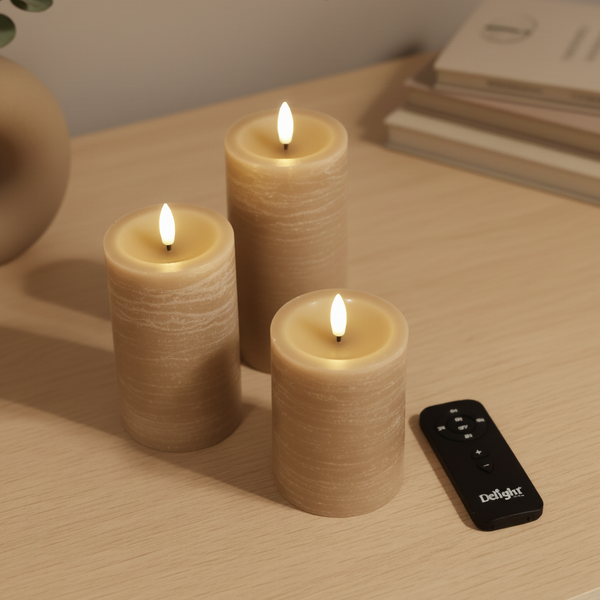 Delight 3-pk Indendørs Led-lys - Light Caramel