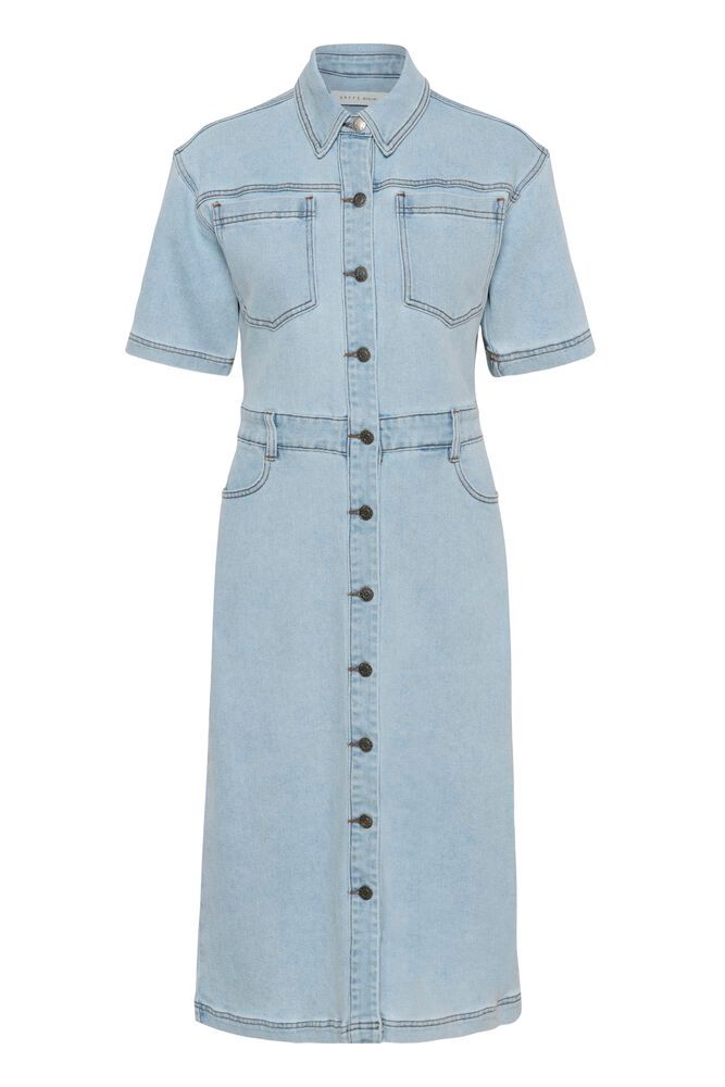 Kaffe Minna Dress - Light Blue Washed Denim