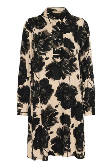 Culture Rachel Elitha Short Dress - Black/Offwhite Flower (PRE-ORDRE SEPTEMBER)