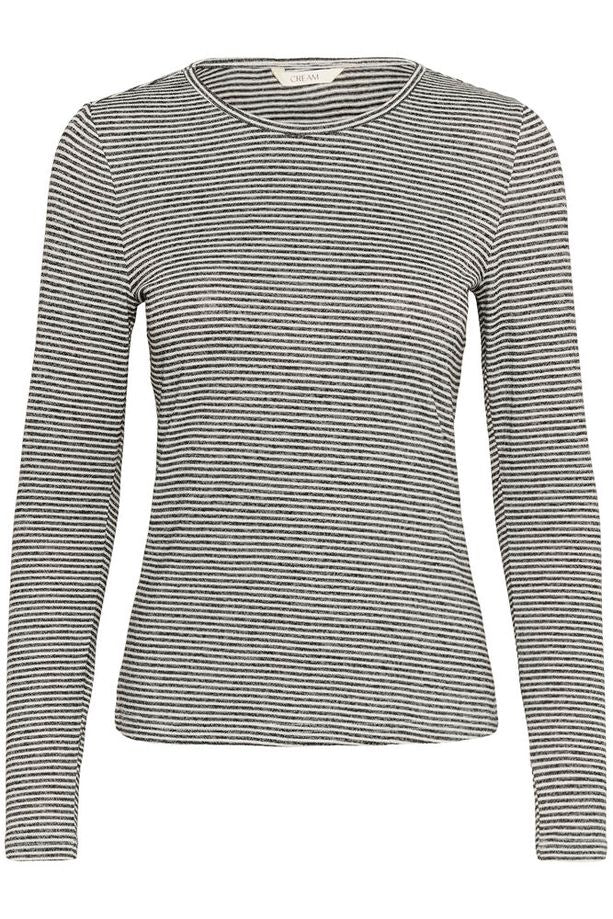 Cream Amma LS T-shirt - Black/White Stripe