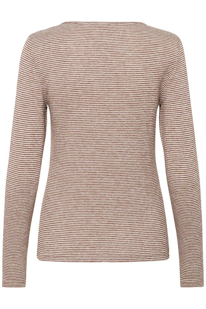 Cream Amma LS T-shirt - Sorrel Horse/White Stripe