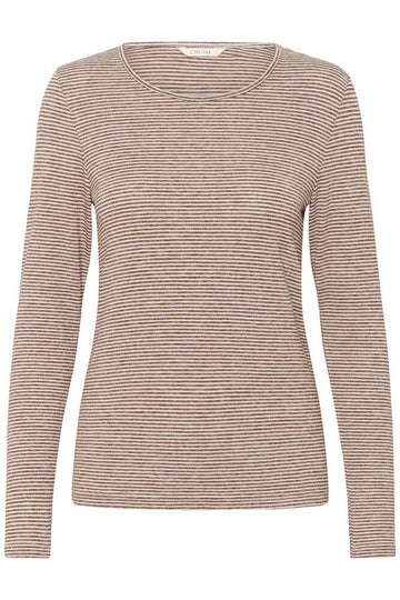 Cream Amma LS T-shirt - Sorrel Horse/White Stripe