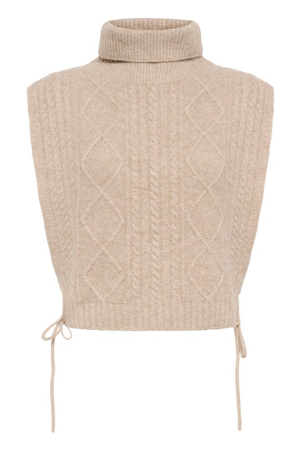Cream Frina Knit Slipover - Cobblestone Melange