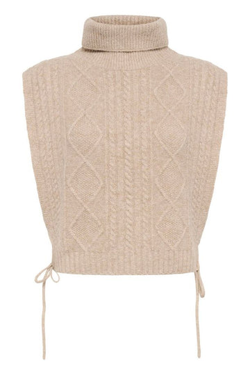 Cream Frina Knit Slipover - Cobblestone Melange