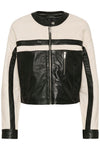Kaffe Raya Leather Jacket - Black Deep