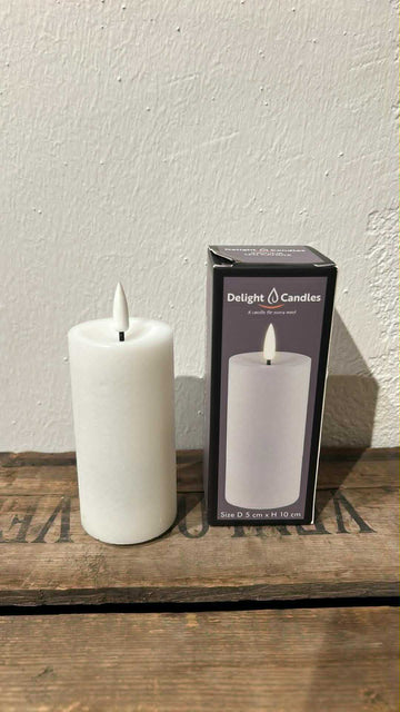 Delight Candles indendørs - 5x10cm, hvid