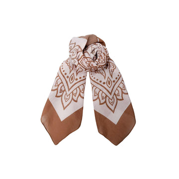 Black Colour Gloria Mini Scarf - Tobacco