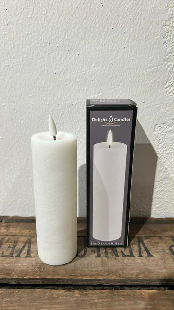 Delight Candles indendørs - 5x15cm, hvid