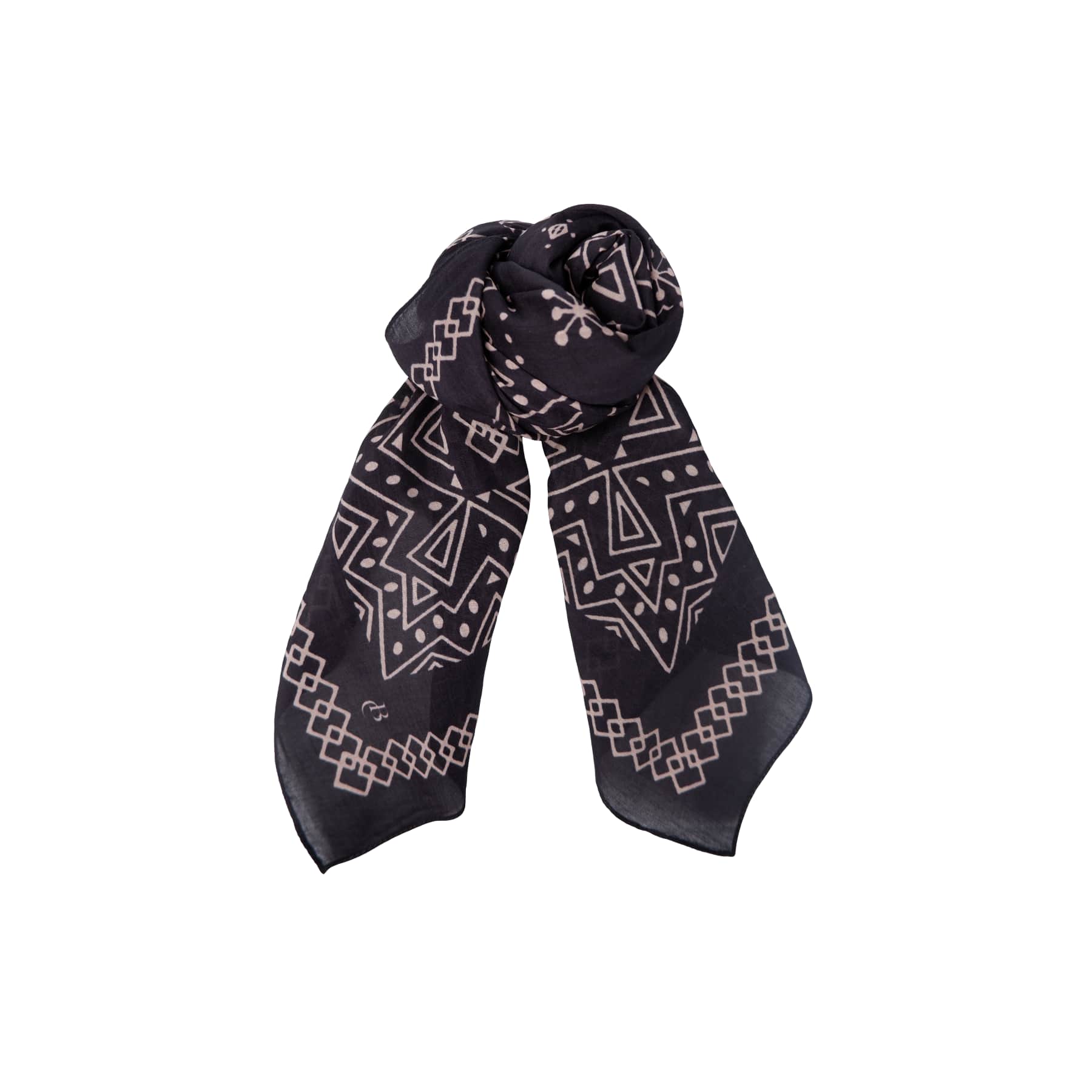 Black Colour Zita Mini Scarf - Black