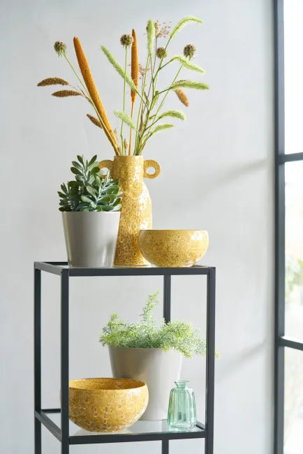 Cakile Vase Gul 15,5x12,5 H27 | Lauvring | Køb online hos Moster D – Hurtig levering