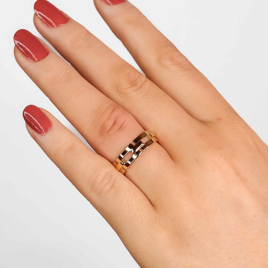 Panser Chain Ring 18K Guldbelagt | muun studios | Køb online hos Moster D – Hurtig levering