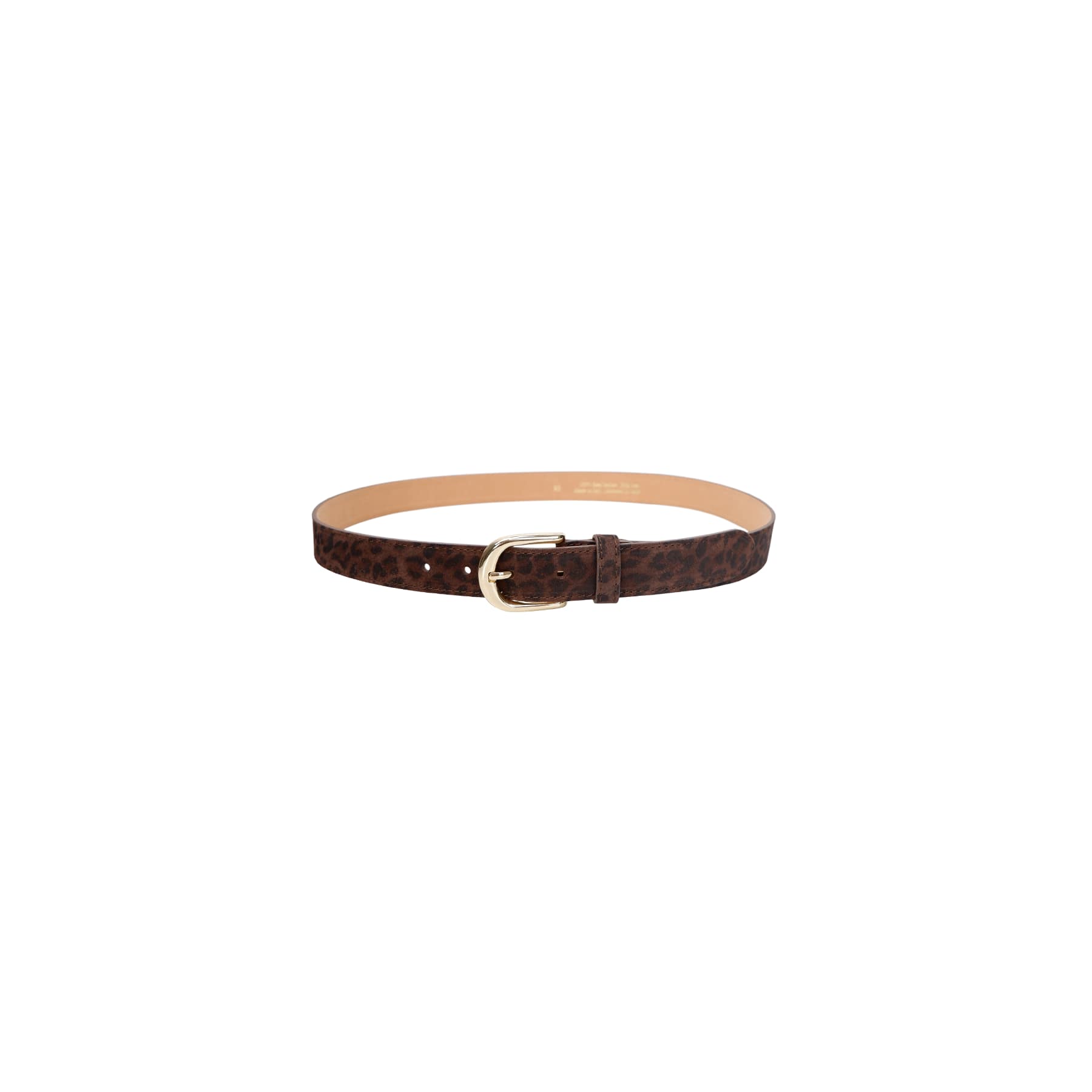 Black Colour Smilla Suede Belt - Mocca Leo