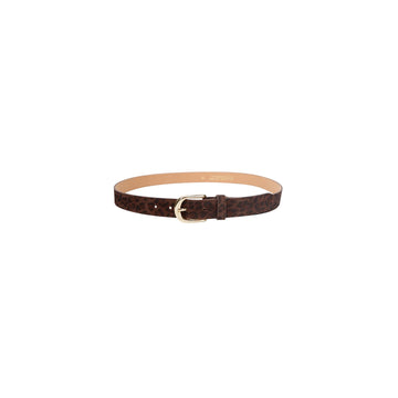 Black Colour Smilla Suede Belt - Mocca Leo