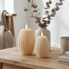 Delight LED Bloklys Rillemønster - Creme