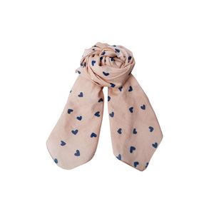 Black Colour Claudine Mine Scarf - Blue Heart