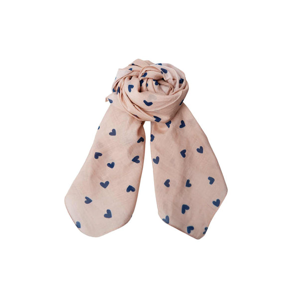 Black Colour Claudine Mine Scarf - Blue Heart