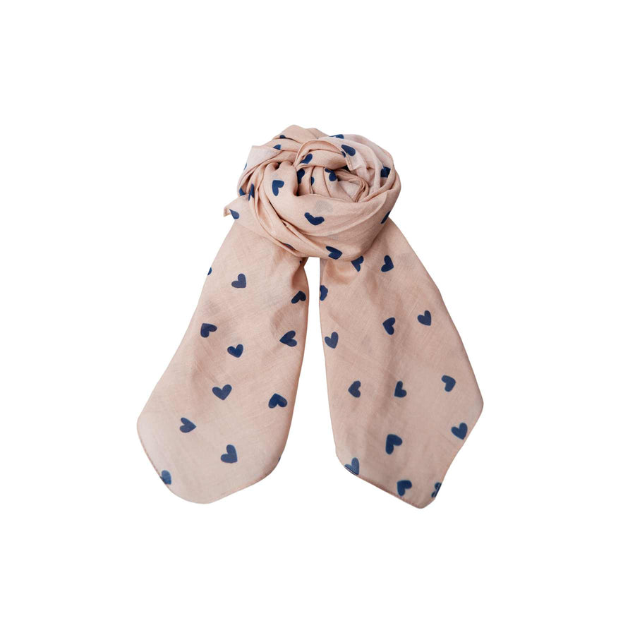 Black Colour Claudine Mine Scarf - Blue Heart