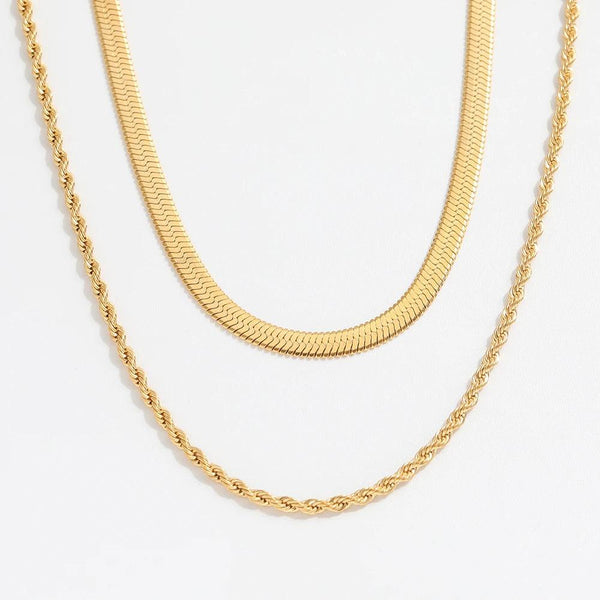 Snake Chain Rope Halskæde 18K Guldbelagt | muun studios | Køb online hos Moster D – Hurtig levering