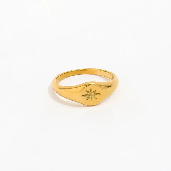 Stjerne Signet Ring 18K Guldbelagt | muun studios | Køb online hos Moster D – Hurtig levering