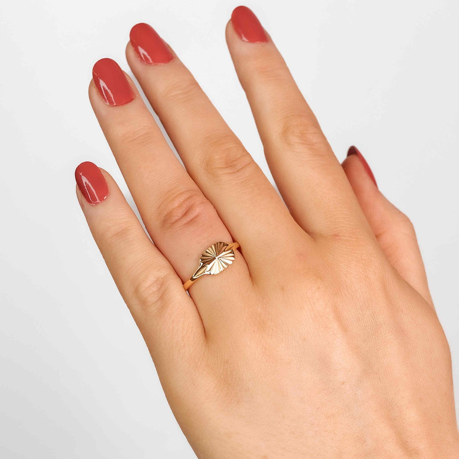 Sun signet Retangle Ring 18K Guldbelagt | muun studios | Køb online hos Moster D – Hurtig levering