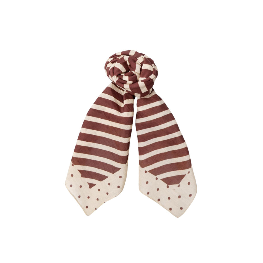 Black Colour Cheri Mini Scarf - Coffee