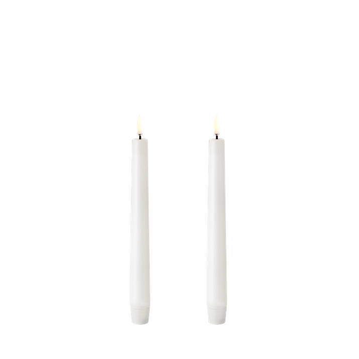 Uyuni LED Stagelys, Nordic White, Smooth, 2-pack, Ø2,3 x H20 cm