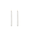 Uyuni LED Stagelys, Nordic White, Smooth, 2-pack, Ø2,3 x H20 cm