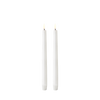 Uyuni LED Stagelys, Nordic White, Smooth, 2-pack, Ø2,3 x H25 cm