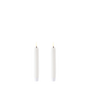 Uyuni LED Stagelys, Nordic White, Smooth, 2-pack, Ø2,3 x H15 cm